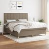 vidaXL Boxspring met matras stof taupe 180x200 cm