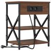 vidaXL Nachtkastje Bruin Eiken 41 x 31 x 51 cm Bewerkt hout