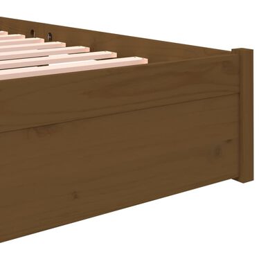 vidaXL Bedframe massief hout honingbruin 135x190 cm
