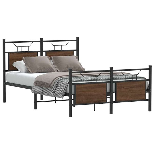 vidaXL Bedframe zonder matras bewerkt hout bruin eikenkleur 120x200 cm