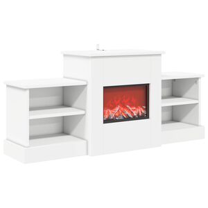 vidaXL Elektrische haard Wit 110 x 30 x 50 cm Bewerkt hout