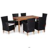 vidaXL 7-delige Tuinset poly rattan zwart en bruin