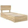 vidaXL Bedframe met hoofdeinde Sonoma Eiken 90 x 200 cm Bewerkt hout