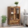 vidaXL Highboard Oud Hout 69,5 x 31 x 115 cm Geengineerd Hout en Glas