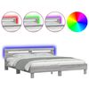 vidaXL Bedframe met hoofdeinde en LED-licht grijs sonoma 160x200 cm