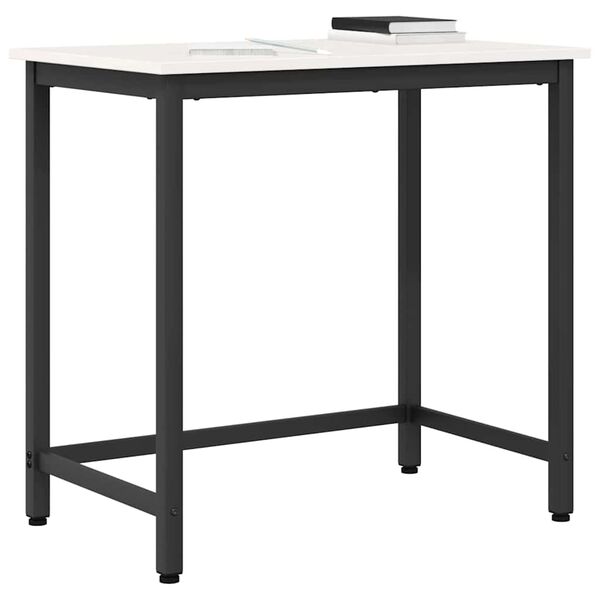 vidaXL Tafel Wit 80 x 50 x 77 cm Engineered hout en staal