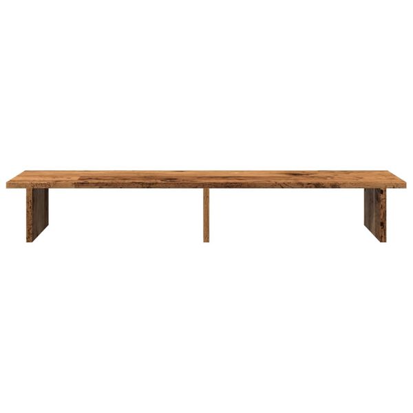 vidaXL Monitorstandaard 100x27x15 cm bewerkt hout oud houtkleurig