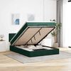vidaXL Ottoman bed met matras en LED's 140x190cm fluweel donkergroen