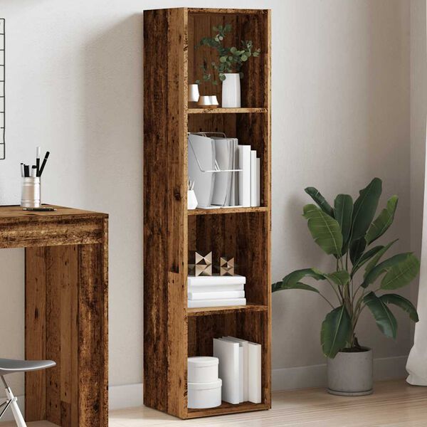 vidaXL Boekenkast oud houten 36x30x143 cm bewerkt hout