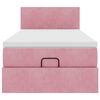 vidaXL Bed poef met matras en LED's 80x200 cm fluweel roze
