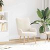 vidaXL Fauteuil Cr&egrave;me 63 x 67 x 94 cm Schapenstof en Triplex