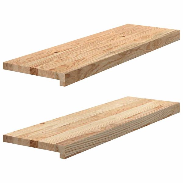 vidaXL Traptreden 2 st 80x30x2 cm onbehandeld massief eikenhout