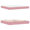 vidaXL Bedframe met matras met matras 2 pcs Roze Fluweel