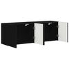 vidaXL TV-wandkast 2 pcs Zwart 59,5 x 31 x 40 cm Bewerkt hout