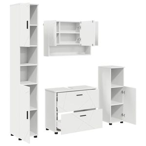 vidaXL Badkamermeubelset 4 st Wit 35 x 30 x 192 cm