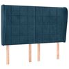 vidaXL Hoofdbord met randen 147x23x118/128 cm fluweel donkerblauw