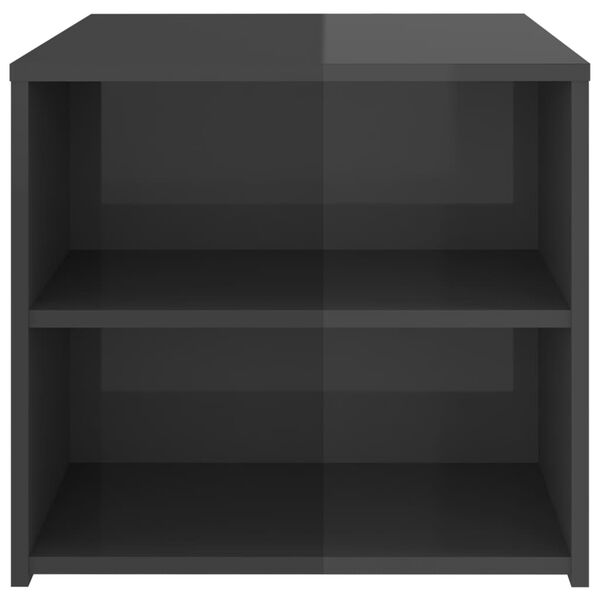 vidaXL Bijzettafel 50x50x45 cm bewerkt hout hoogglans grijs