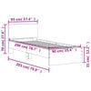 vidaXL Bedframe met hoofdeinde bewerkt hout grijs sonoma 90x200 cm
