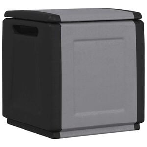 vidaXL Tuinbox 130 L 54x53x57 cm donkergrijs en zwart