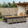 vidaXL 11-delige Tuinset met kussens poly rattan grijs