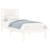 vidaXL Bedframe massief hout wit 75x190 cm