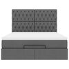 vidaXL Ottoman bed met matras en LED's 140x190cm stof donkergrijs