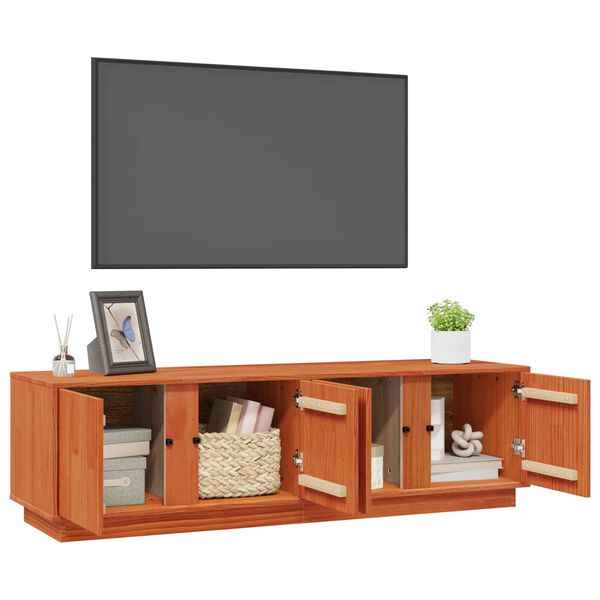 vidaXL TV-kast Waskleur Bruin 140 x 40 x 40 cm Massief grenenhout