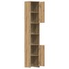 vidaXL Badkamerkast 30x30x183,5 cm bewerkt hout artisanaal eikenkleur
