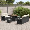 vidaXL Tuin Sofa Set met kussen 8 pcs Zwart poly rattan