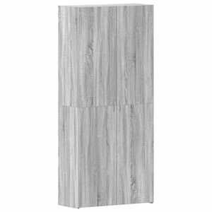 vidaXL Schoenenkast met plank Grijs 80 x 35.5 x 180 cm Bewerkt hout