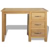 vidaXL Bureau met 3 lades 106x40x75 cm massief eikenhout