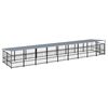 vidaXL Hondenkennel voor buiten met dak 16,89 m&sup2; staal