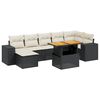 vidaXL 8-delige Loungeset met kussens poly rattan zwart