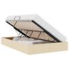 vidaXL Opslag bed met matras met hoofdeinde Cr&egrave;me 120 x 200 cm Stof