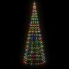 vidaXL LED-kerstboom aan vlaggenmast 550 LEDs kleurrijk 300 cm