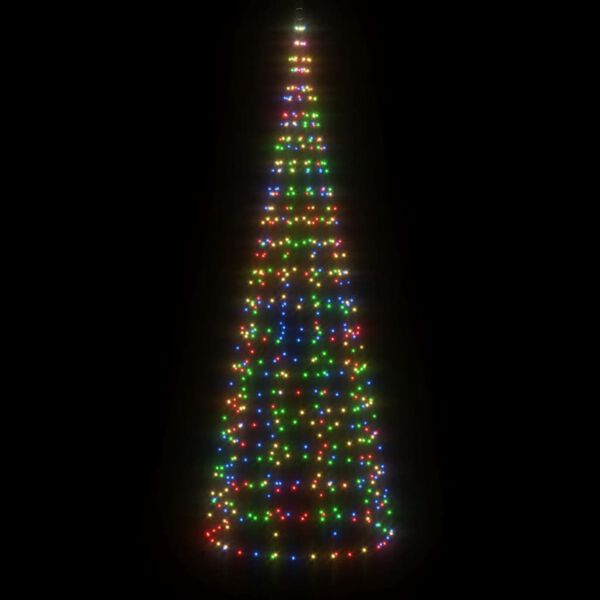 vidaXL LED-kerstboom aan vlaggenmast 550 LEDs kleurrijk 300 cm