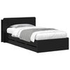 vidaXL Bedframe met opbergruimte en hoofdbord Zwart 90 x 190 cm