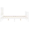 vidaXL Bedframe met hoofdbord massief hout wit 140x190 cm