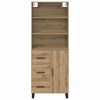 vidaXL Hoge kast Artisan Eiken 69,5 x 34 x 180 cm Bewerkt hout