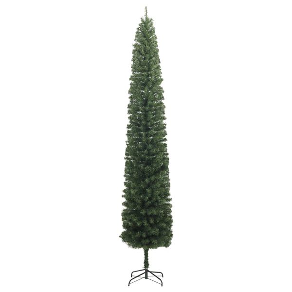 vidaXL Kunstkerstboom smal met standaard 270 cm PVC