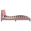 vidaXL Bedframe met LED zonder matras fluweel roze 180x200 cm