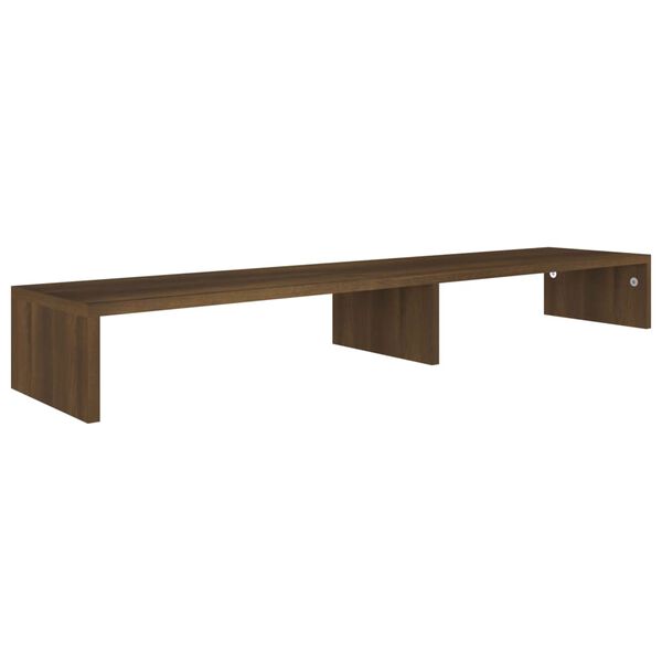 vidaXL Monitorstandaard 110x23,5x9 cm bewerkt hout bruin eikenkleur