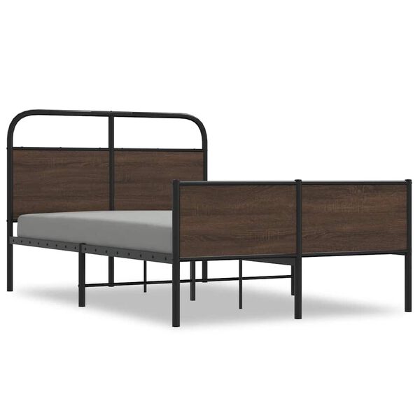 vidaXL Bedframe zonder matras bewerkt hout bruin eikenkleur 135x190 cm