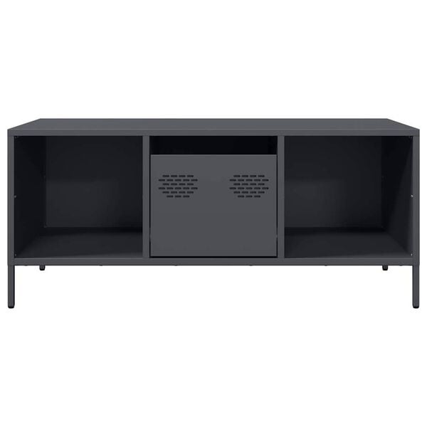 vidaXL Salontafel 101,5x50x43,5 cm koudgewalst staal antracietkleurig