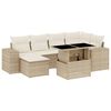 vidaXL 7-delige Loungeset met kussens poly rattan beige