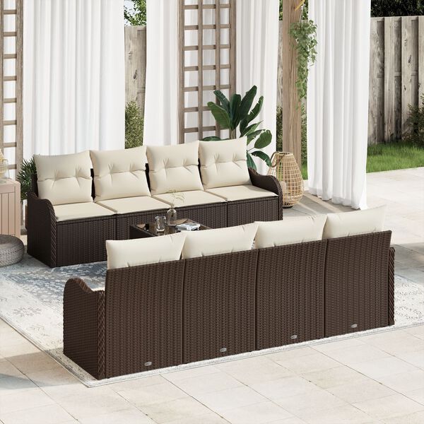 vidaXL Tuin Sofa Set Bruin 55 x 55 x 37 cm poly rattan
