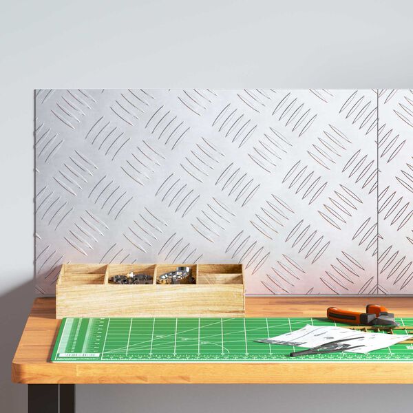 vidaXL Trap Tread Rechthoekig 2 pcs Zilver 50 x 30 cm Aluminium