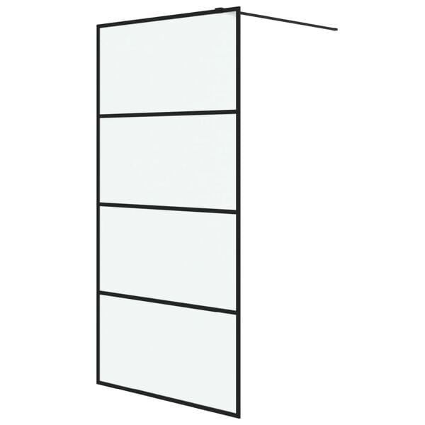 vidaXL Inloopdouchewand 100x195 cm mat ESG-glas zwart