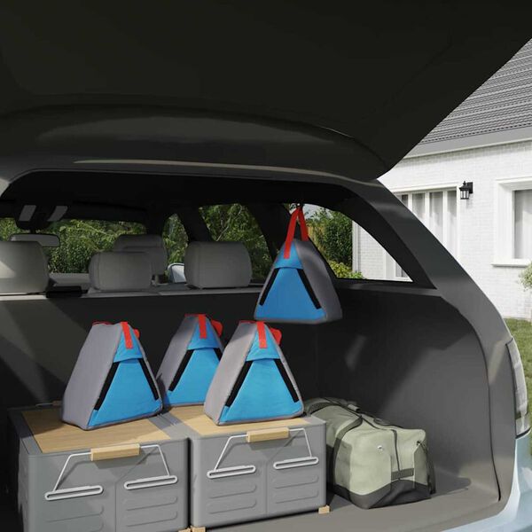 vidaXL Opslagzak 4 pcs Grijs en Blauw 24 x 16 x 24 cm oxford