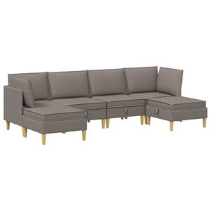 vidaXL Modulaire Sofa Set met Opslag 6 pcs Taupe Stof